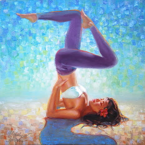 yoga, natural awakenings magazine september cover art, blossom into yoga