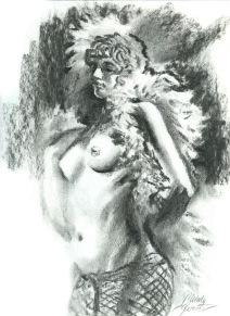 Fine Art Figure Drawing - Charcoal of Female Nude