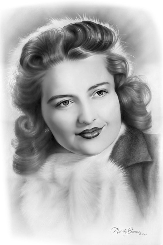 elaine portrait, 1950's style portrait, hollywood style portrait by Melody Owens