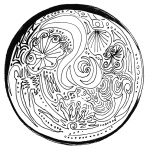 moon, zen doodle, new moon, full moon, painting, art, fantasy, mysterious art
